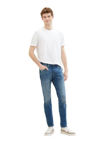 Tom Tailor Herren Jeans JOSH - Regular Slim Fit - Blau - Used Mid Stone Blue Denim