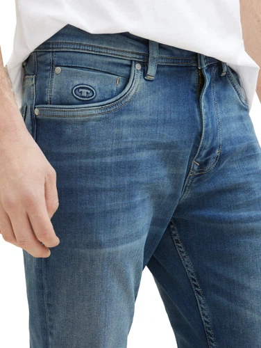 Tom Tailor Herren Jeans JOSH - Regular Slim Fit - Blau - Used Mid Stone Blue Denim