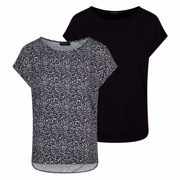 DENIMFY Bluse Damen Sommer Blusenshirt DFJule Regular Fit 2er Pack Set DENIMFY Bluse Damen Sommer Blusenshirt DFJule Regular Fit 2er Pack Set