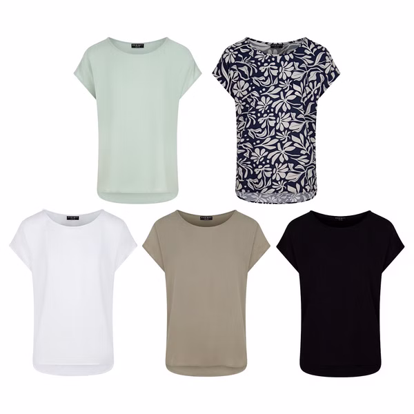 DENIMFY Bluse Damen Sommer Blusenshirt DFJule Regular Fit 2er Pack Set DENIMFY Bluse Damen Sommer Blusenshirt DFJule Regular Fit 2er Pack Set