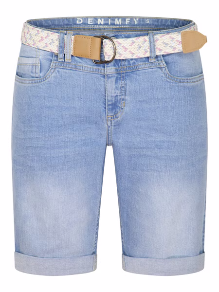 DENIMFY Jeans Shorts Damen mit Gürtel Regular Fit DFLena DENIMFY Jeans Shorts Damen mit Gürtel Regular Fit DFLena