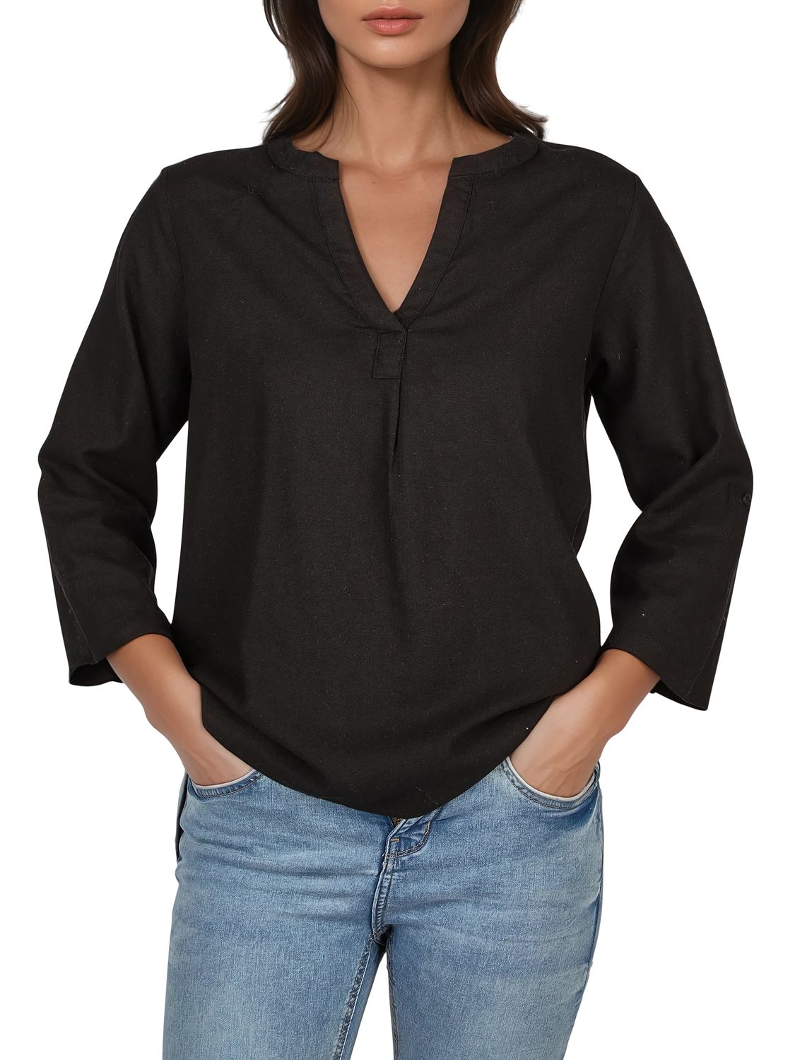 DENIMFY Leinenbluse Damen Sommer leicht Regular Fit DFSara günstig online kaufen