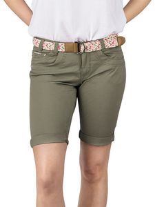 DENIMFY Bermuda Shorts Damen mit Gürtel Regular Fit DFPiaOliv