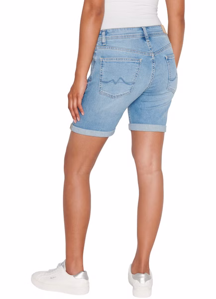 Pepe Jeans Damen Short SLIM SHORT MW - Slim Fit - Blau - Blue Denim Pepe Jeans Damen Short SLIM SHORT MW - Slim Fit - Blau - Blue Denim