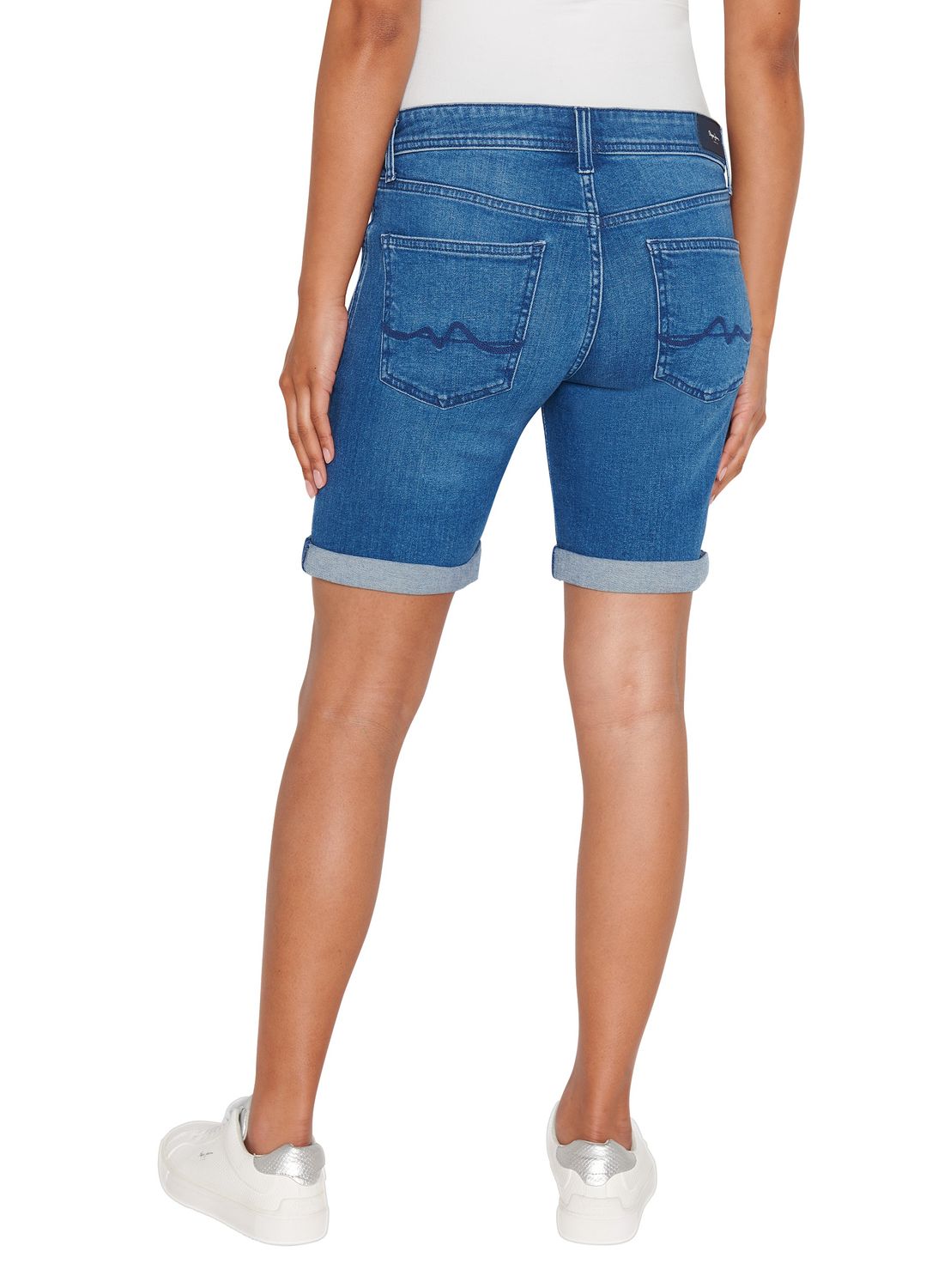 Pepe Jeans Damen Short SLIM SHORT MW - Slim Fit - Blau - Mid Blue Denim günstig online kaufen