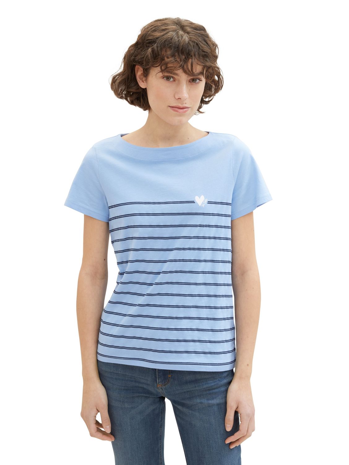 Tom Tailor Damen T-Shirt BOAT NECK STRIPE - Regular Fit