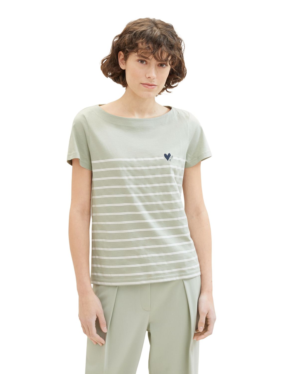 Tom Tailor Damen T-Shirt BOAT NECK STRIPE - Regular Fit