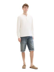 Tom Tailor Herren Bermuda Short MORRIS OVERKNEE Relaxed Blau Mid Stone Blue GreyBlau