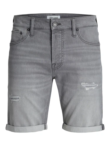Jack & Jones Herren Jeans Short JJIRICK JJICON GE 709- Relgular Fit - Grau - Grey Denim