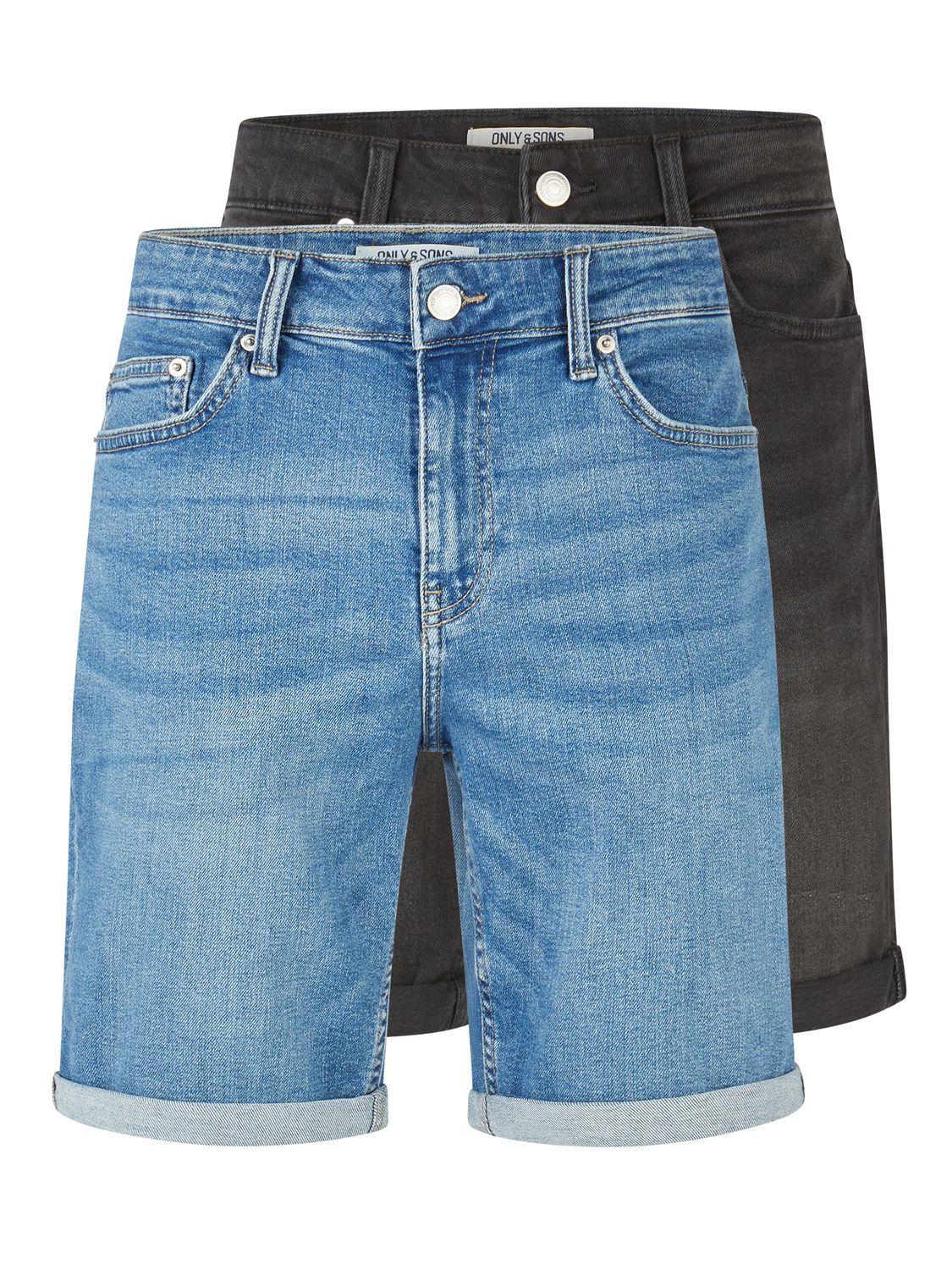 Thumbnail - Only & Sons Jeans Shorts Herren ONSPLY Regular Fit 2er Pack