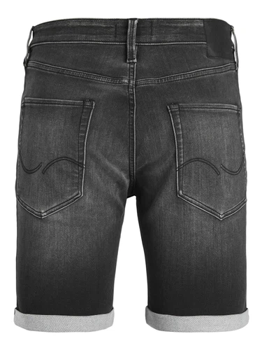 Jack & Jones Herren Jeans Short JJIRICK JJICON SQ 612- Relgular Fit - Schwarz - Black Denim