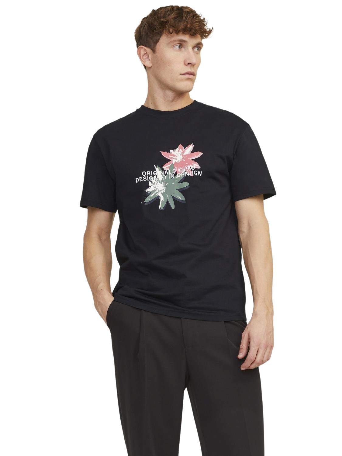 Jack & Jones Herren Rundhals T-Shirt JORTAMPA AOP BRANDING - Relaxed Fit günstig online kaufen