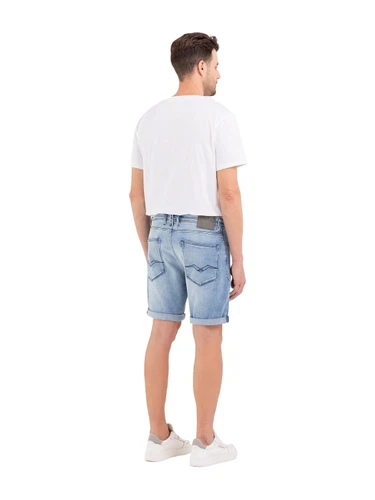 Replay Herren Short RBJ901 - Regular Fit - Blau - Light Blue Denim