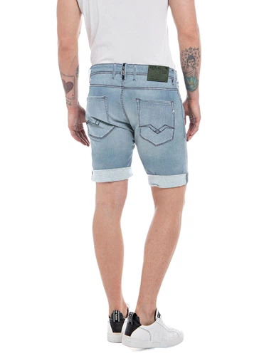 Replay Herren Short RBJ901 - Regular Fit - Blau - Light Blue Denim