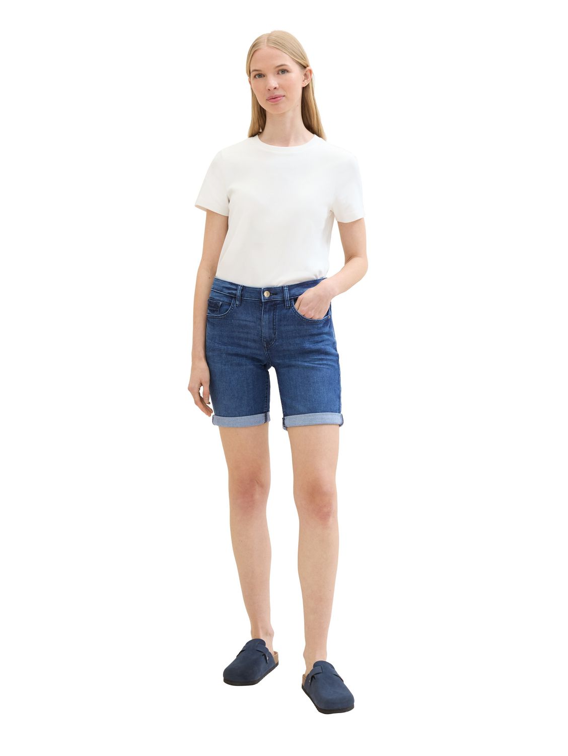 Tom Tailor Damen Bermuda Jeans ALEXA - Slim Fit - Blau günstig online kaufen