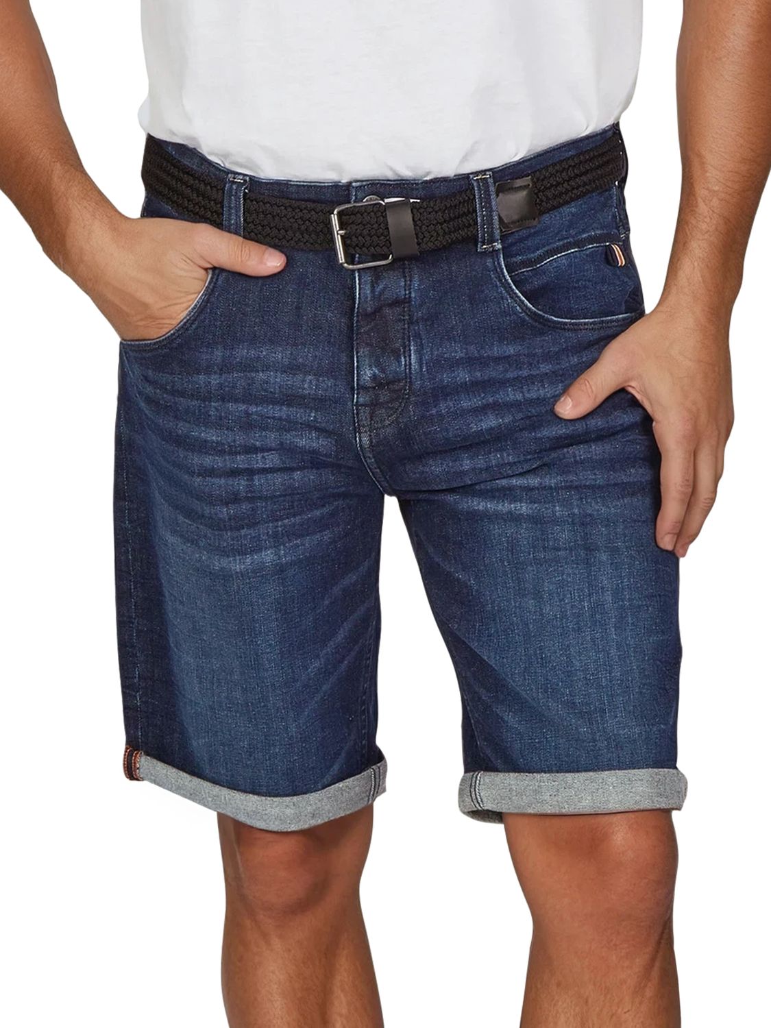 DENIMFY Jeans Shorts Herren mit Gürtel Stretch Kurz Regular Fit DFBo