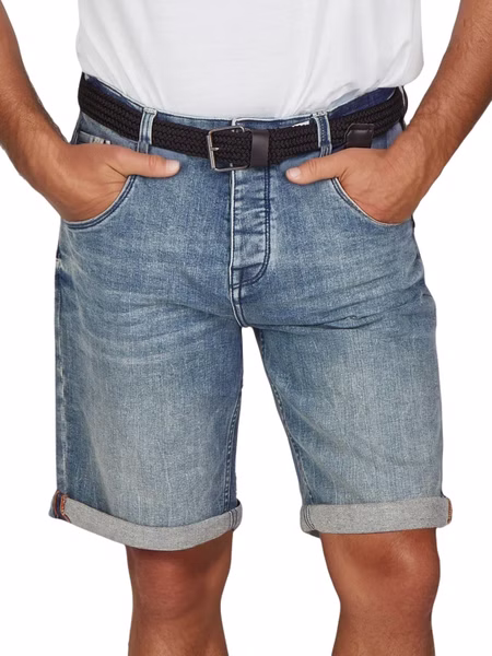 DENIMFY Jeans Shorts Herren mit Gürtel Stretch Kurz Regular Fit DFBo DENIMFY Jeans Shorts Herren mit Gürtel Stretch Kurz Regular Fit DFBo