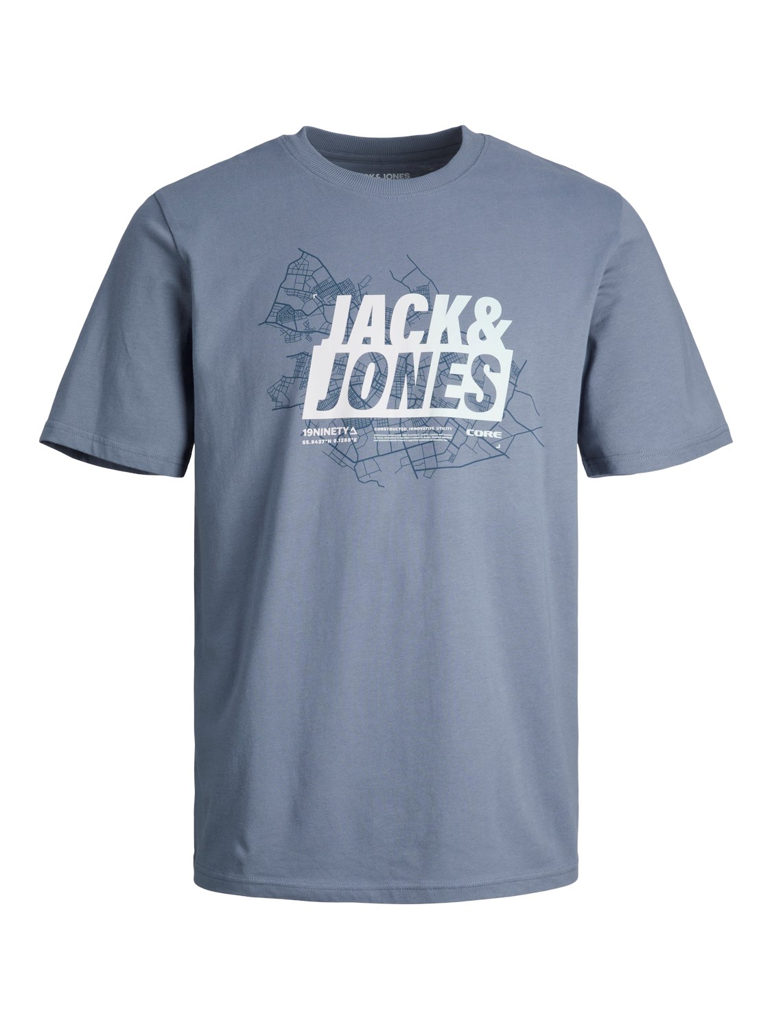 Jack & Jones Herren Rundhals T-Shirt JCOMAP SUMMER LOGO - Regular Fit