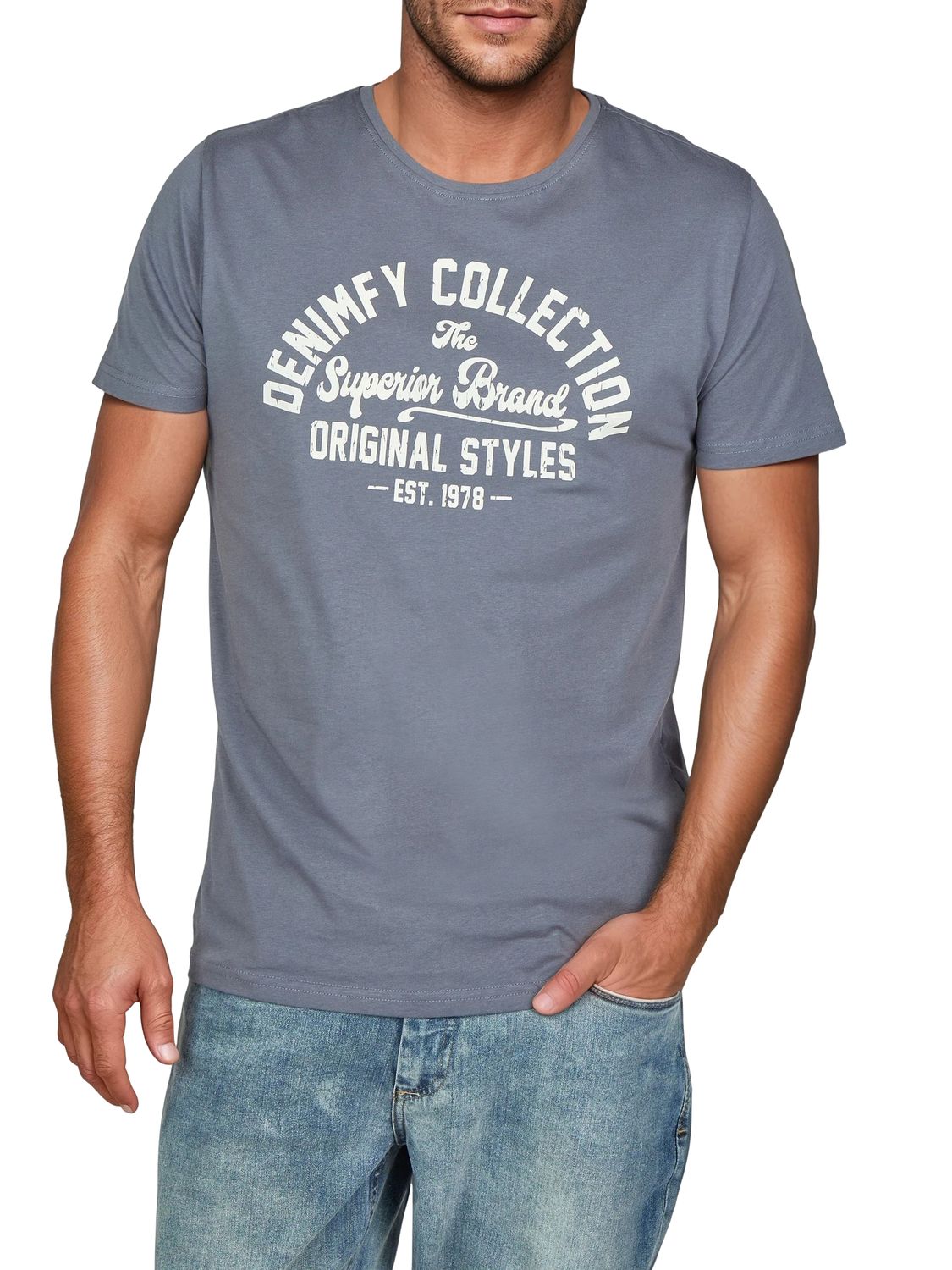 DENIMFY Tshirt Herren Baumwolle Regular Fit DFNuri 4er Pack Set günstig online kaufen