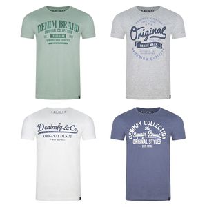 Tshirt Herren Baumwolle Regular Fit DFNuri 4er Pack Set