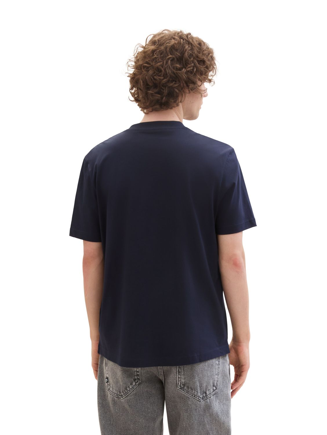 Tom Tailor Denim Herren T-Shirt ROUNDED HEM - Regular Fit günstig online kaufen