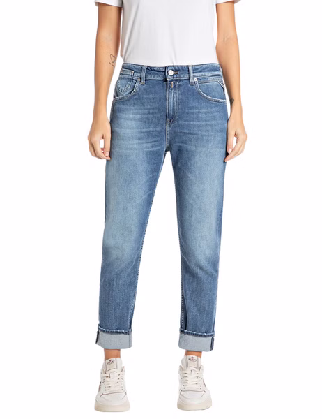 Replay Damen Jeans MARTY - Boyfriend Fit - Blau - Medium Blue Denim Replay Damen Jeans MARTY - Boyfriend Fit - Blau - Medium Blue Denim