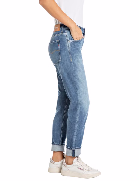Replay Damen Jeans MARTY - Boyfriend Fit - Blau - Medium Blue Denim Replay Damen Jeans MARTY - Boyfriend Fit - Blau - Medium Blue Denim