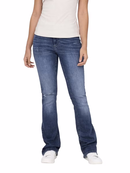 Only Damen Jeans ONLBLUSH MID FLARED TAI305 Blau - Medium Blue Denim Only Damen Jeans ONLBLUSH MID FLARED TAI305 Blau - Medium Blue Denim