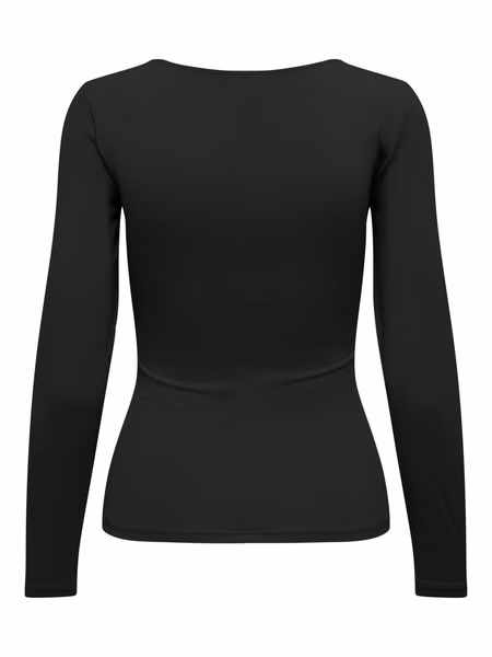 Only Damen Langarm-Shirt ONLEA L/S 2-WAY DEEP NECK - Regular Fit