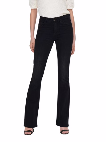 Only Damen Jeans ONLBLUSH MID FLARED TAI1099 Schwarz - Washed Black Only Damen Jeans ONLBLUSH MID FLARED TAI1099 Schwarz - Washed Black