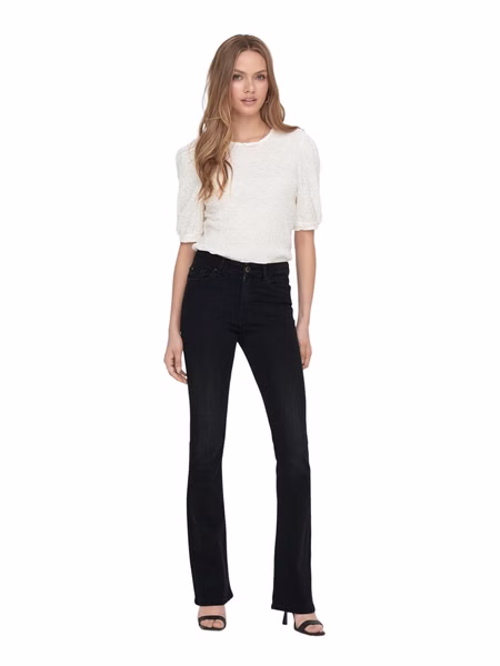 Only Damen Jeans ONLBLUSH MID FLARED TAI1099 Schwarz - Washed Black Only Damen Jeans ONLBLUSH MID FLARED TAI1099 Schwarz - Washed Black