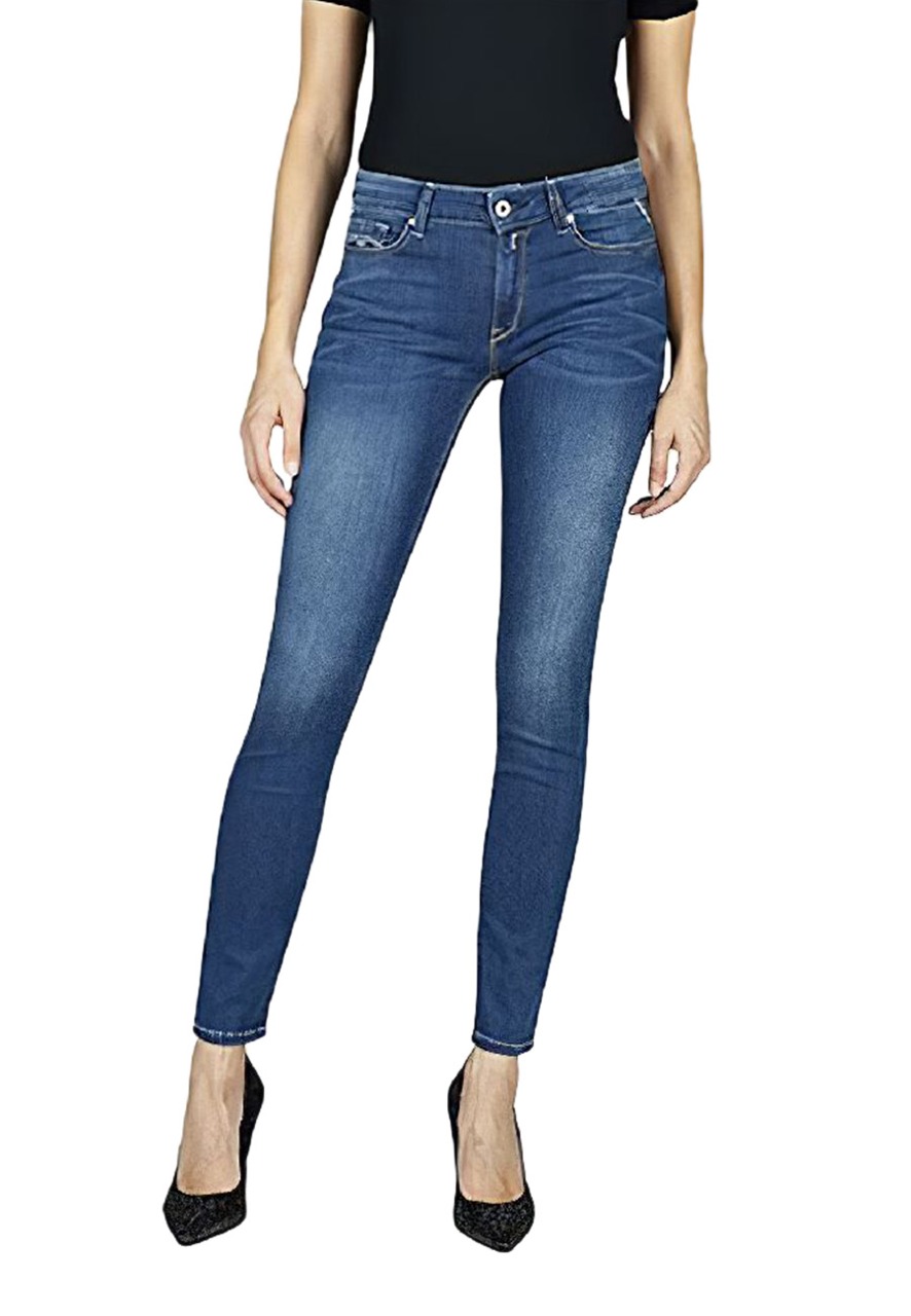 Replay Damen Jeans NEW LUZ - Skinny Fit - Blau - Dark Blue Denim günstig online kaufen