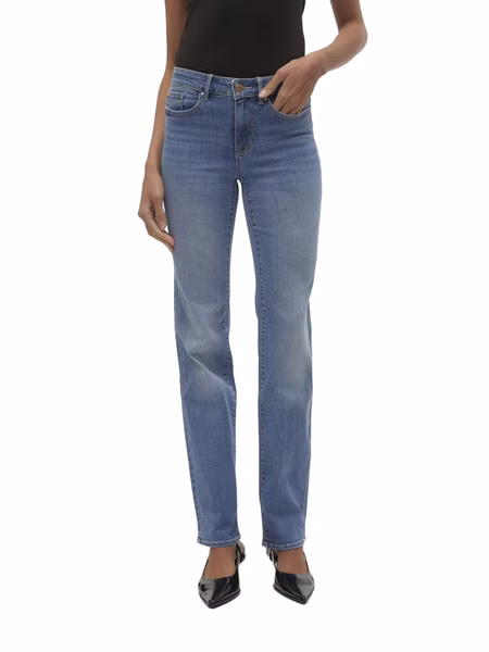 Vero Moda Damen Jeans VMFLASH MR STRAIGHT LI347 GA Straigt Fit - Blau - Medium Blue Denim Vero Moda Damen Jeans VMFLASH MR STRAIGHT LI347 GA Straigt Fit - Blau - Medium Blue Denim