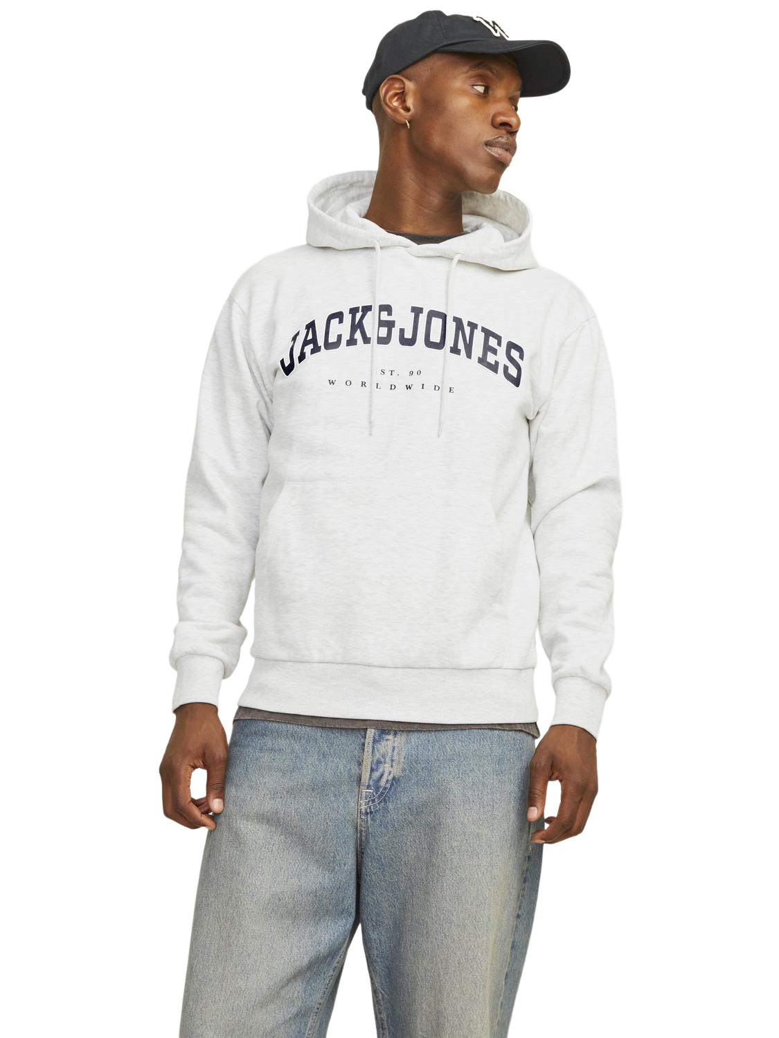 Jack & Jones Herren Hoodie Kapuzenpullover JJECALEB VARSITY- Relaxed Fit