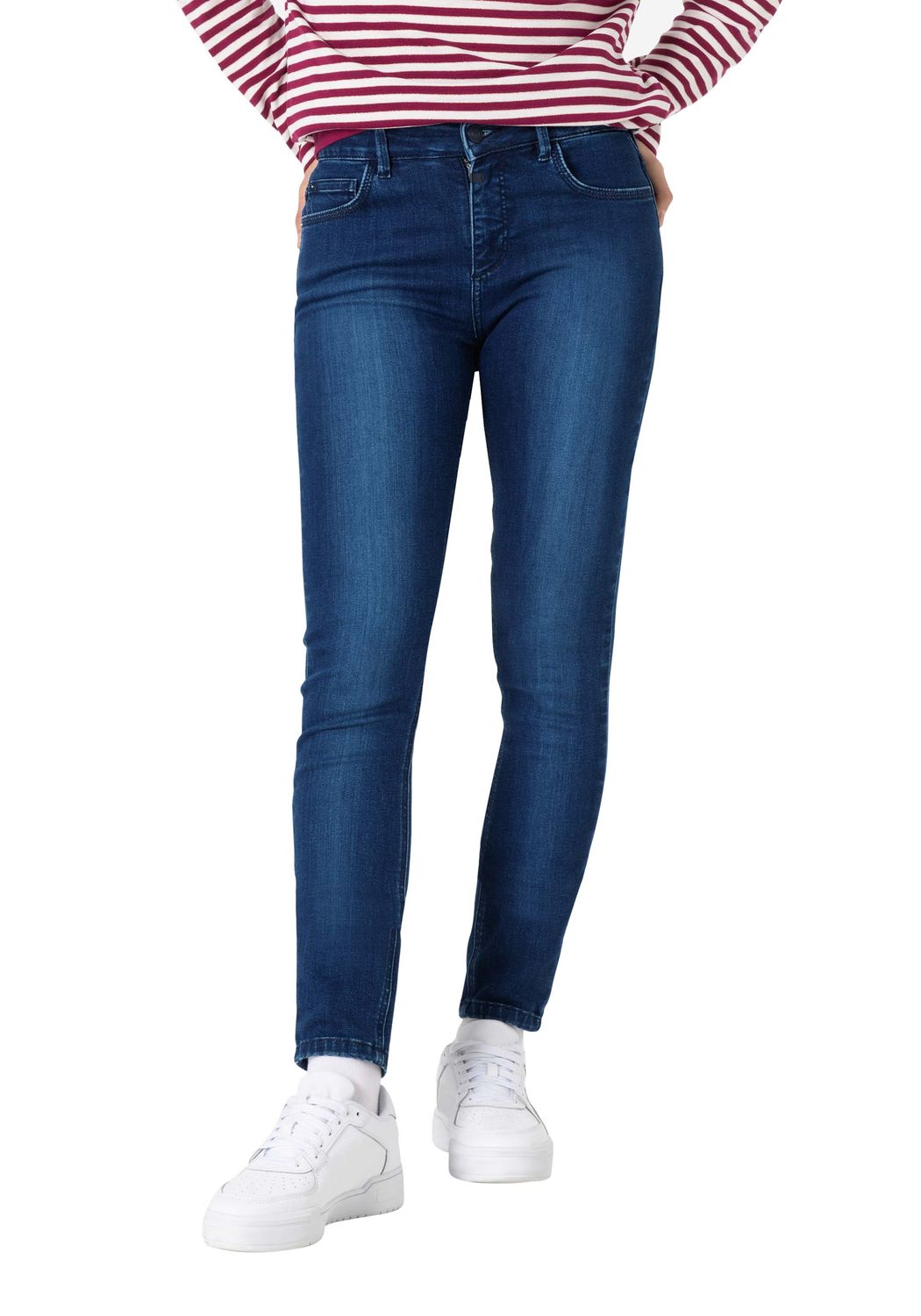 TIMEZONE Damen Jeans TIGHT ALEENATZ WOMANSHAPE - Tight Fit - Blau - Mid Blue Slimming Wash