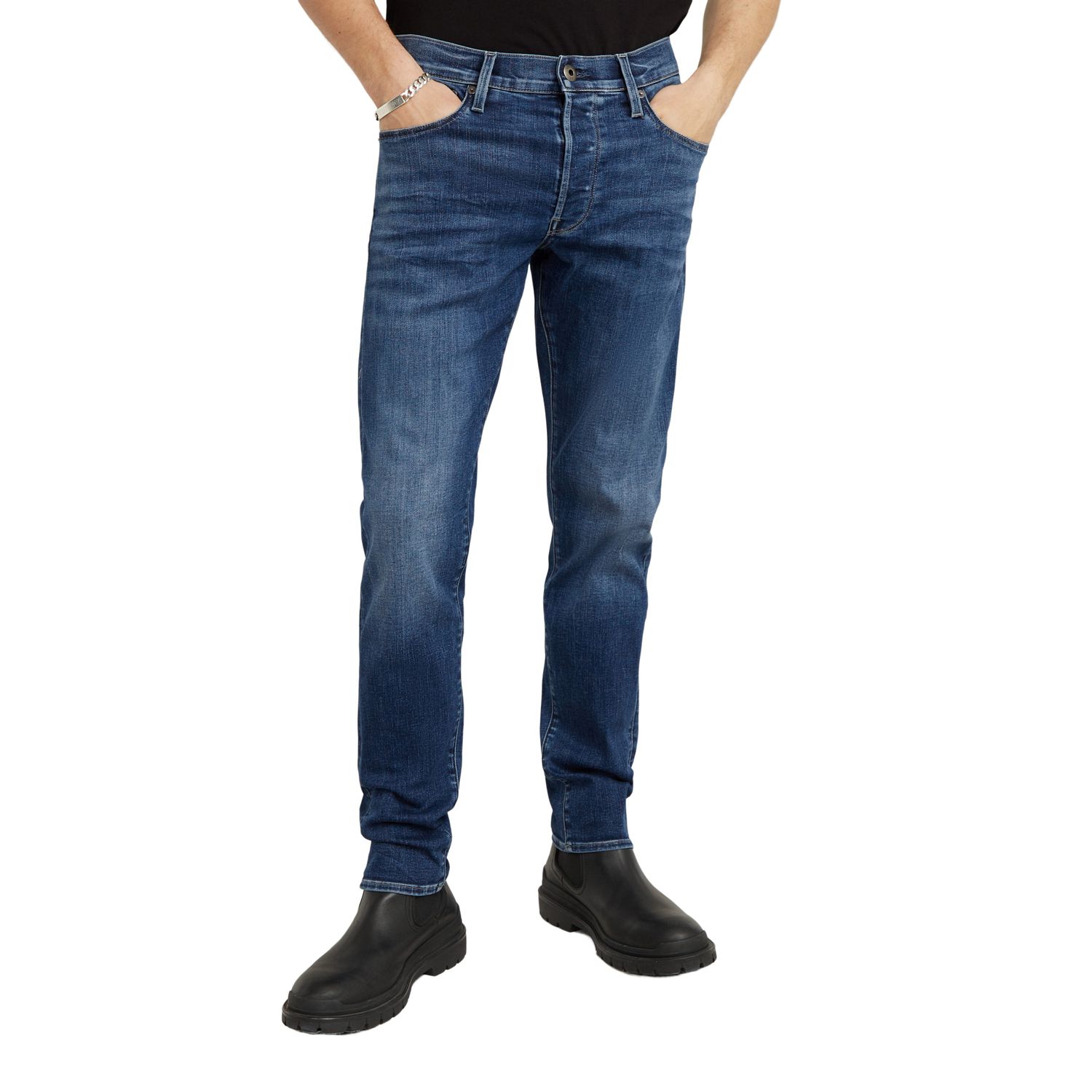 G-Star Herren Jeans 3301 SLIM Fit - Blau - Medium Aged