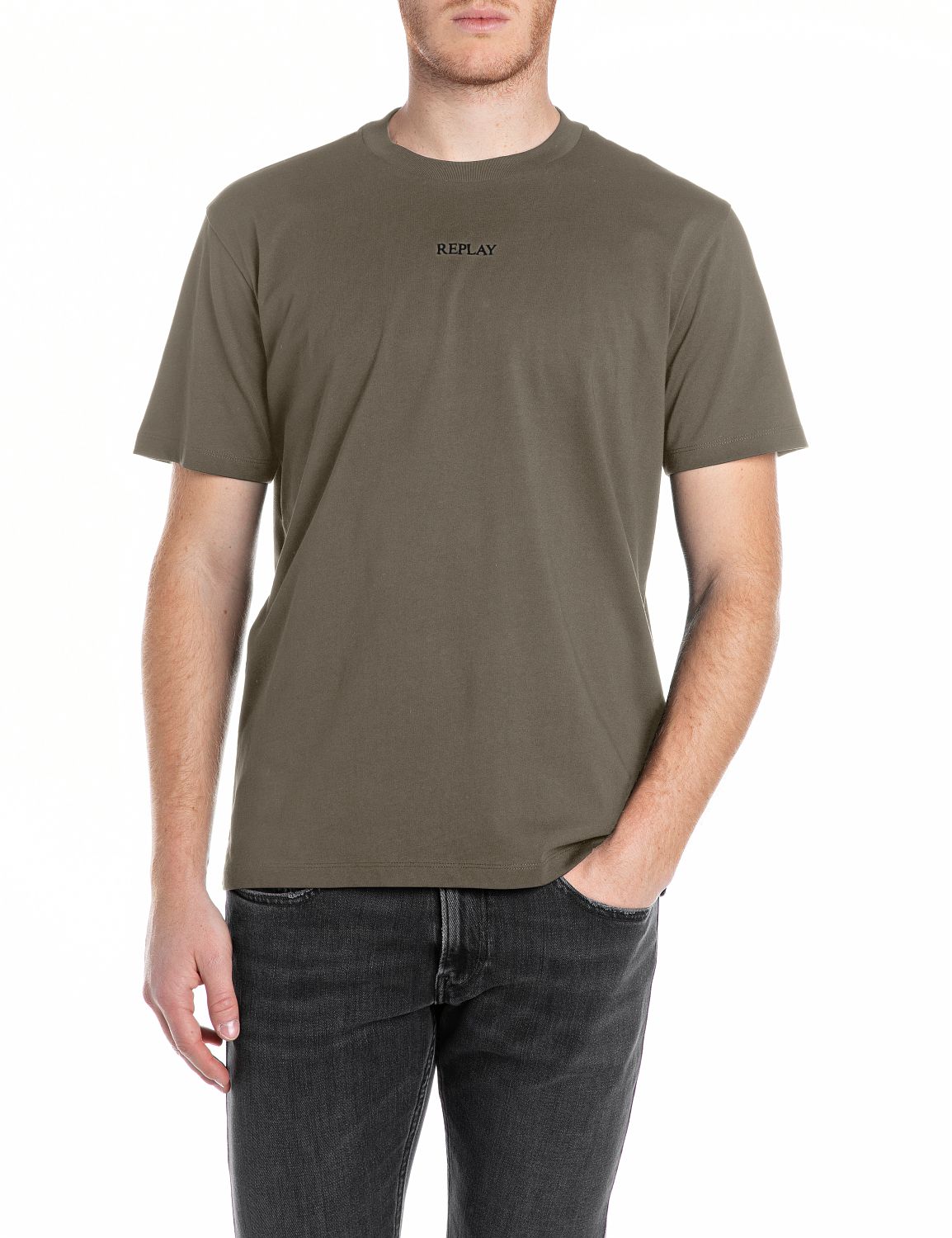 Replay Herren Rundhals T-Shirt BASIC JERSEY 30/1 Regular Fit