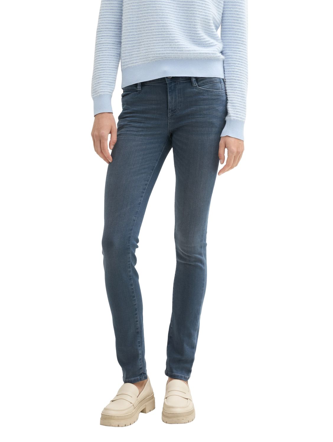 Tom Tailor Damen Jeans ALEXA - Slim Fit - Blau - Mid Stone Blue Grey Denim