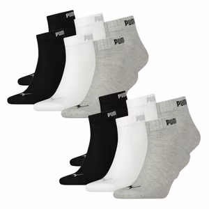 Quartersocken - PUMA HERREN DAMEN UNISEX QUARTER CLYDE 12er Packverschiedene