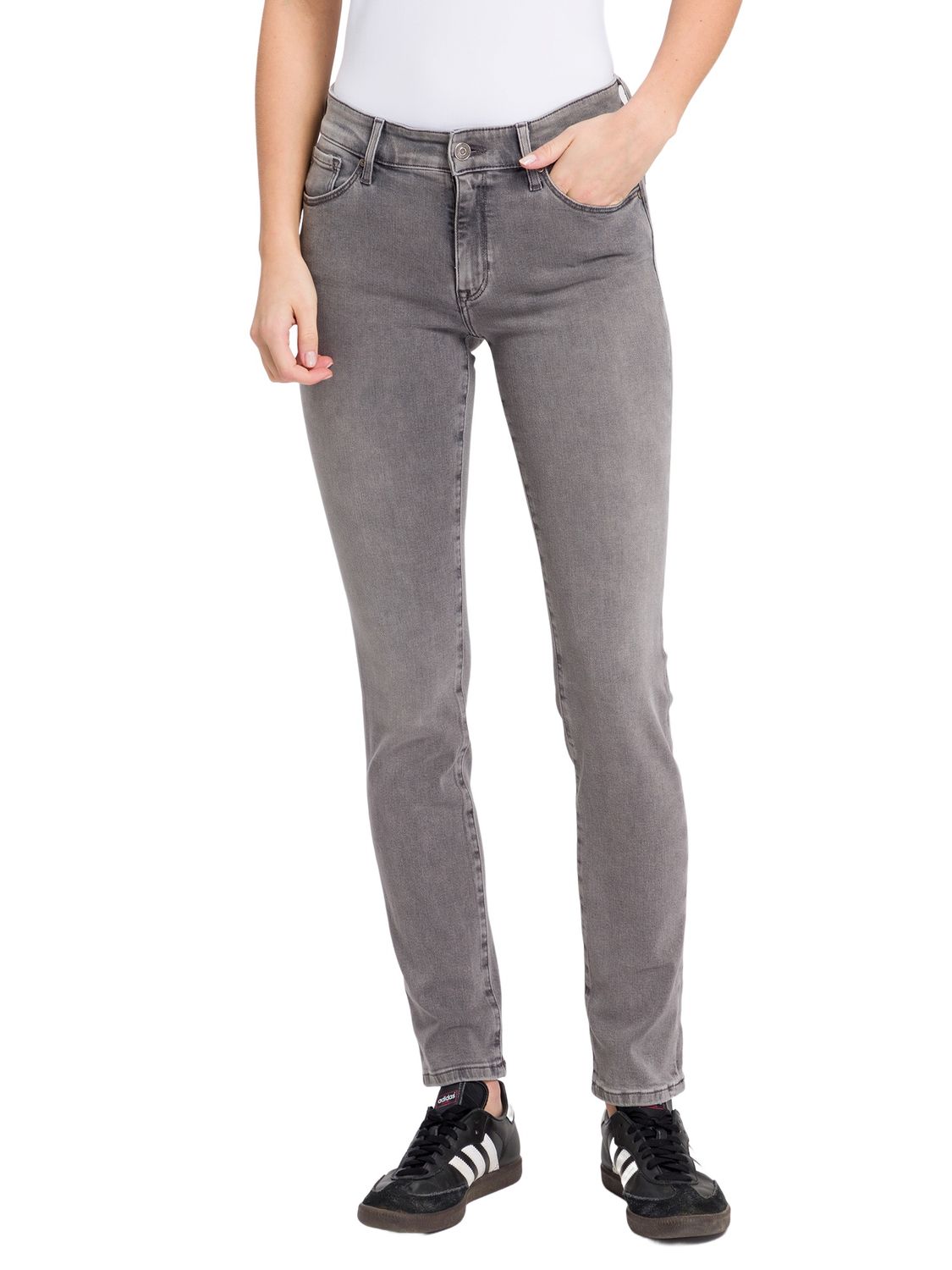 Cross Jeans Damen Jeans ANYA - Slim Fit - Grau - Grey