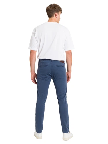 Cross Jeans Herren SLIM TAPERED CHINO Hose Tapered Fit Blau Light Navy