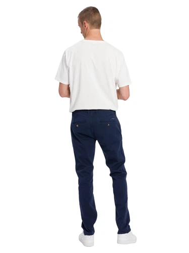 Cross Jeans Herren SLIM TAPERED CHINO Hose Tapered Fit Blau Navy