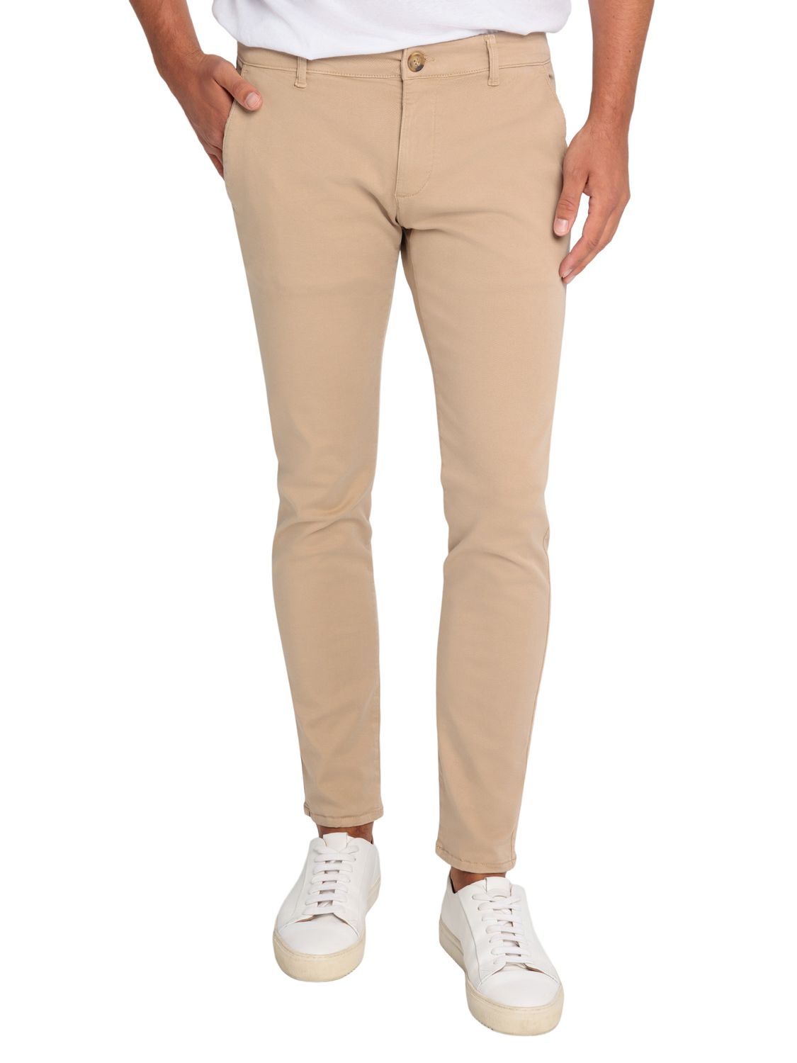 Cross Jeans Herren SLIM TAPERED CHINO Hose Tapered Fit Beige