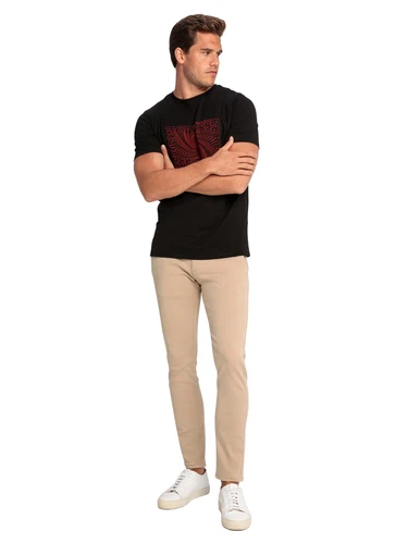 Cross Jeans Herren SLIM TAPERED CHINO Hose Tapered Fit Beige