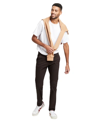 Cross Jeans Herren SLIM TAPERED CHINO Hose Tapered Fit Braun Brown