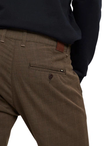 Cross Jeans Herren SLIM TAPERED CHINO Hose Tapered Fit Braun Mink