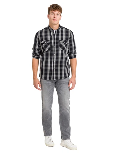 Cross Jeans Herren Jeans ANTONIO - Relaxed Fit - Grau - Light Grey Used