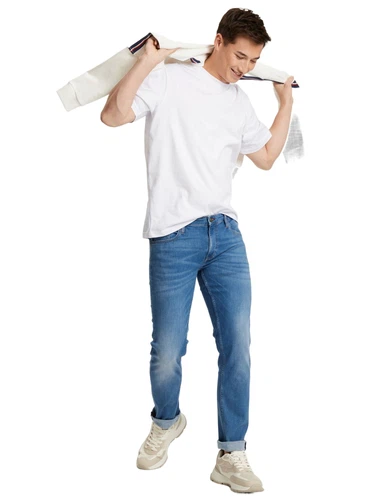 Cross Jeans Herren Jeans DAMIEN - Slim Fit - Blau - Flex Steel Blue