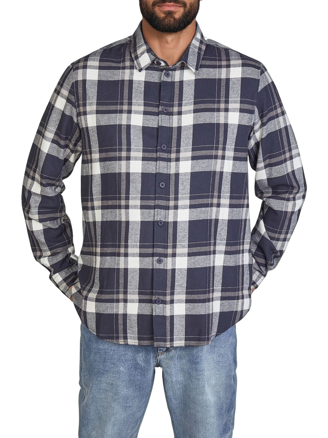 DENIMFY Flanellhemd Herren langarm Kariert Regular Fit DFDean