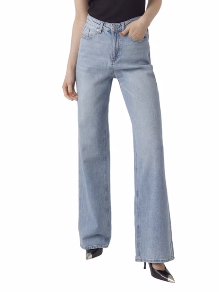 Vero Moda Damen Jeans VMTESSA HR WIDE RA339 Wide Fit - Blau - Light Blue Denim Vero Moda Damen Jeans VMTESSA HR WIDE RA339 Wide Fit - Blau - Light Blue Denim